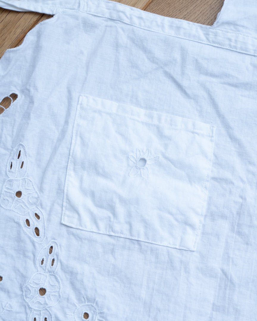 30's vintage cotton embroidery bib apron - HEO tokyo vintage