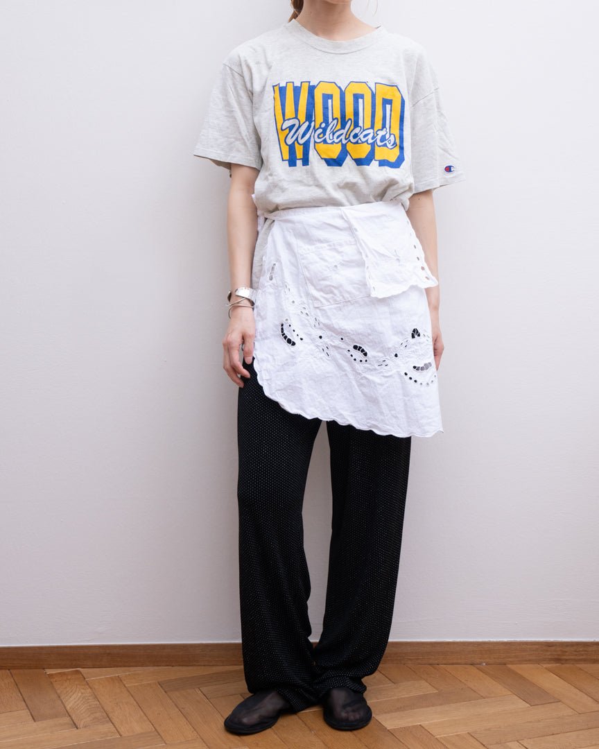 30's vintage cotton embroidery bib apron - HEO tokyo vintage