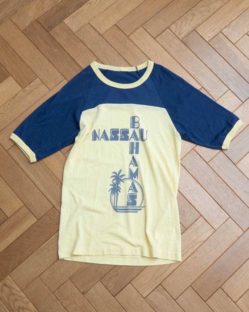 70s bahamas print Tee - HEO tokyo vintage