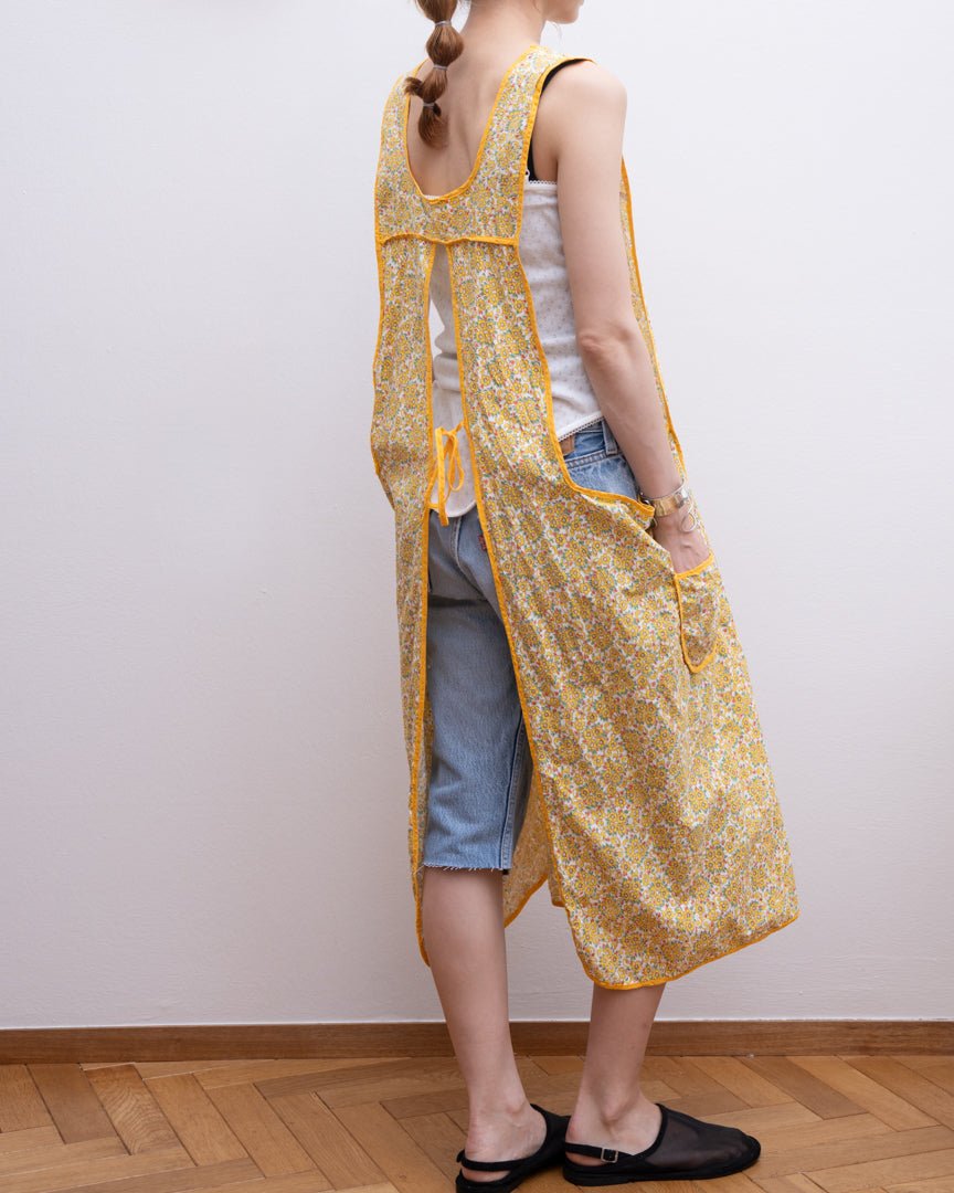 70's vintage yellow floral apron - HEO tokyo vintage