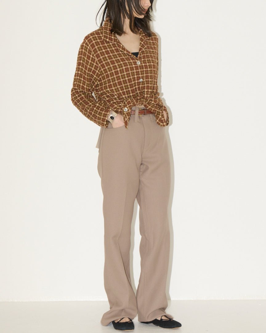 brown plaid patternshirts - HEO tokyo vintage