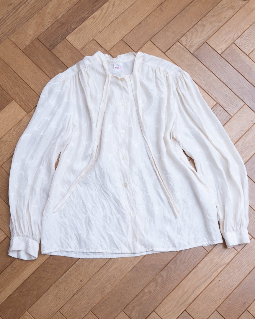 flench silk butterfly blouse - HEO tokyo vintage