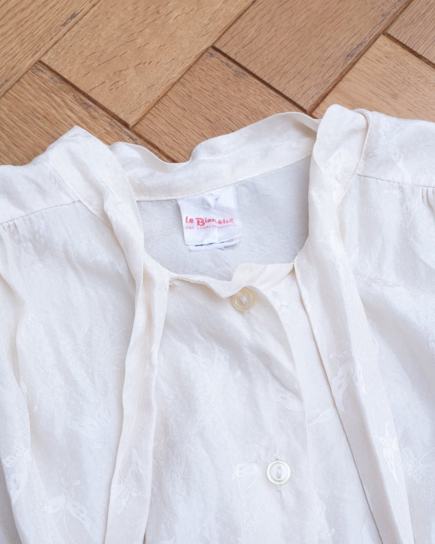 flench silk butterfly blouse - HEO tokyo vintage
