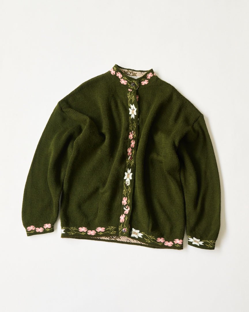 flower point knit cardigan - HEO tokyo vintage
