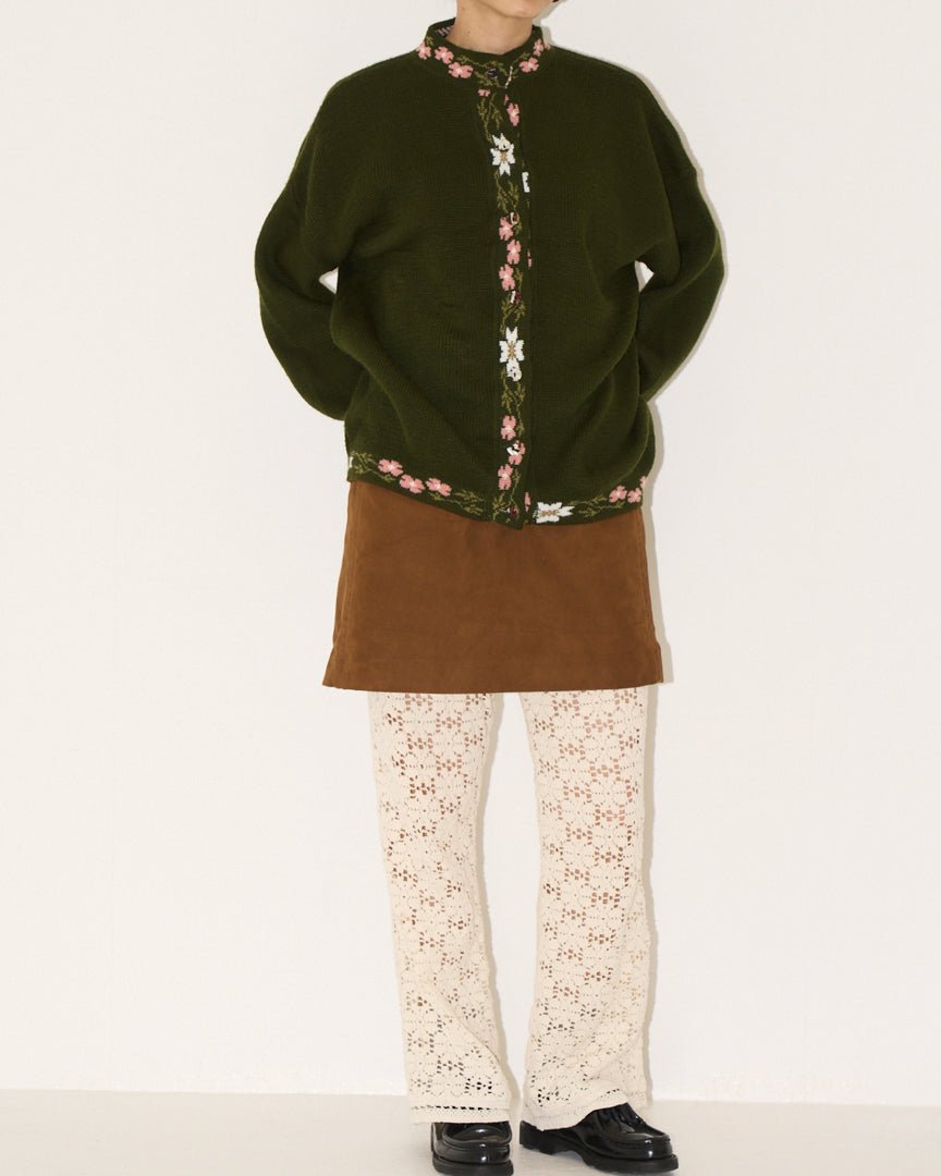 flower point knit cardigan - HEO tokyo vintage