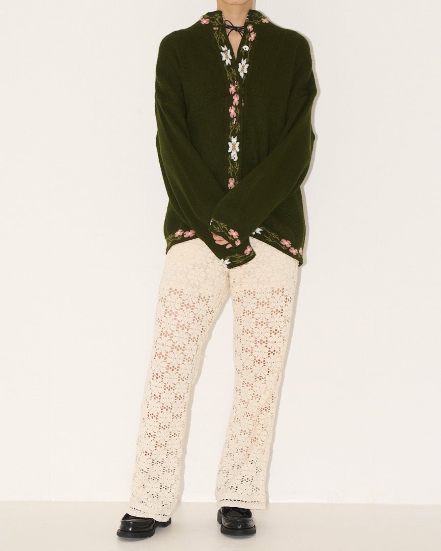 flower point knit cardigan - HEO tokyo vintage