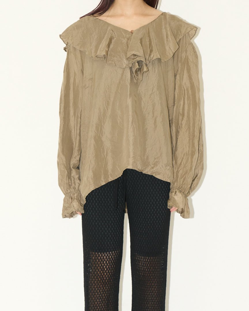 silk frill blouse - HEO tokyo vintage