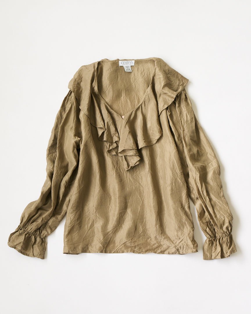 silk frill blouse - HEO tokyo vintage