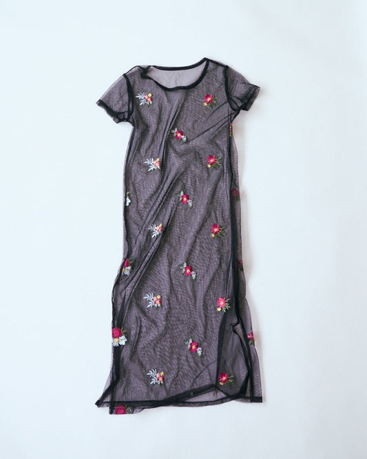 tulle embroidery dress - HEO tokyo vintage