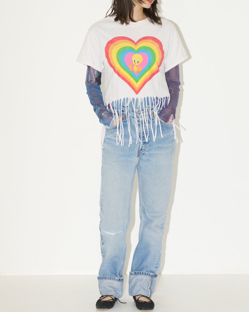 Tweety fringe Tee - HEO tokyo vintage