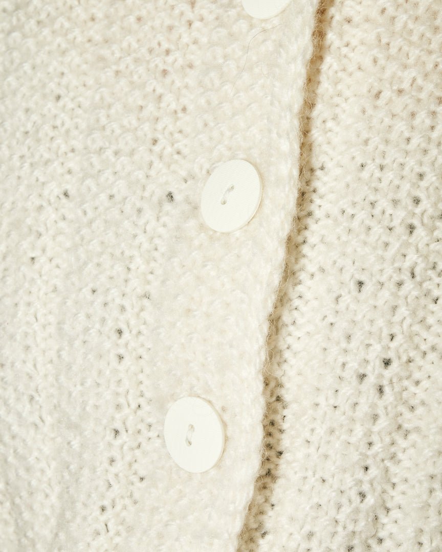 70's white botton knit - HEO tokyo vintage