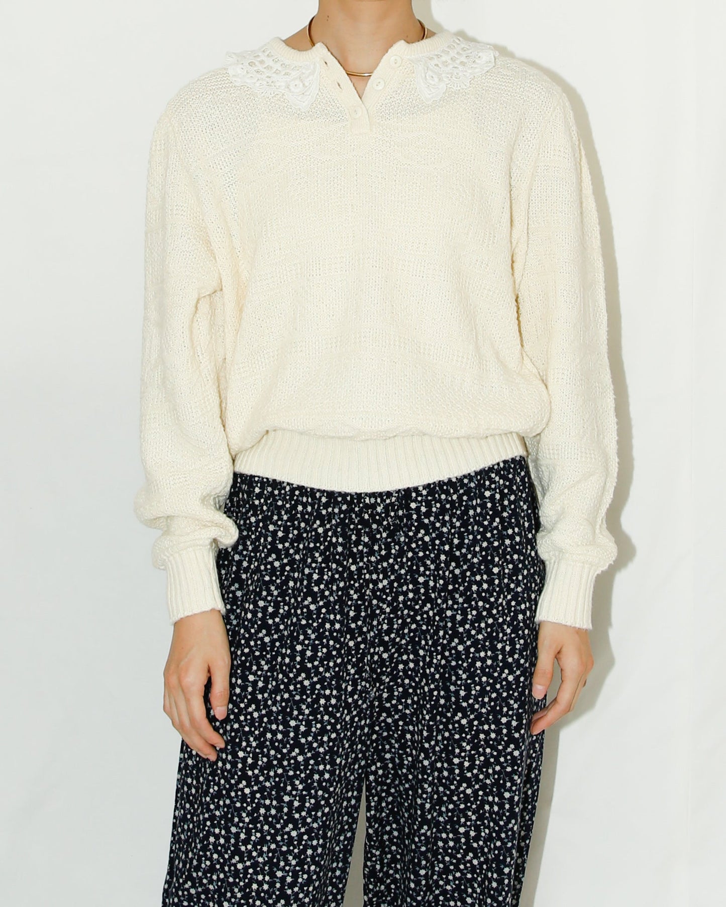 80's Ruffled collar Knit - HEO