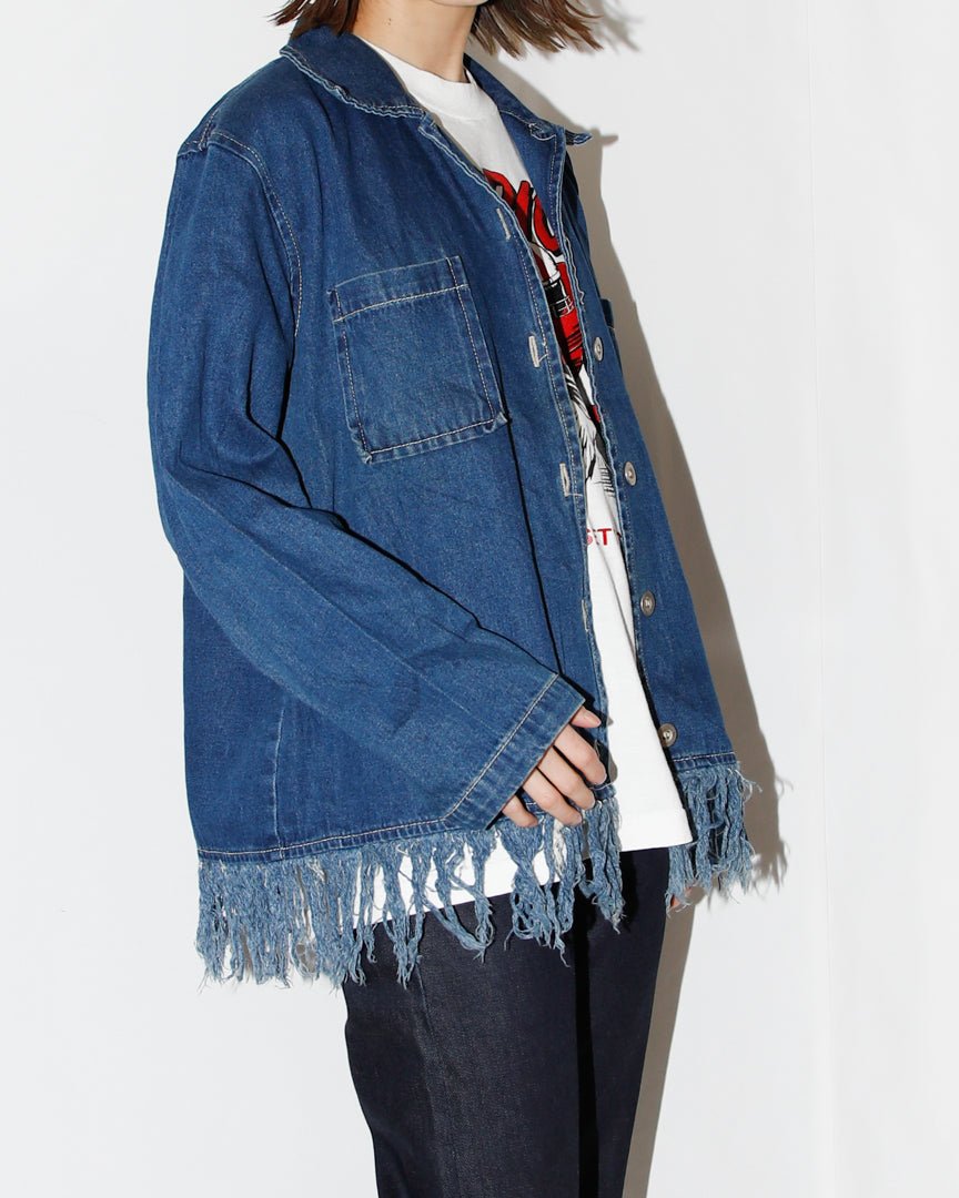 denim fringe jacket - HEO tokyo vintage