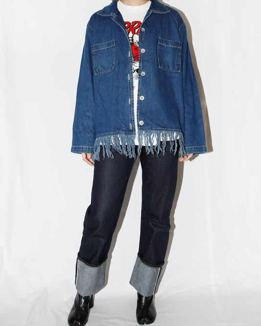 denim fringe jacket - HEO tokyo vintage