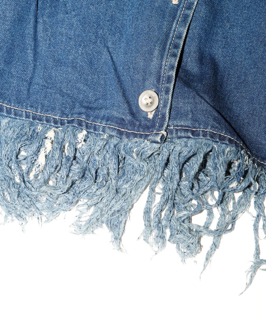 denim fringe jacket - HEO tokyo vintage