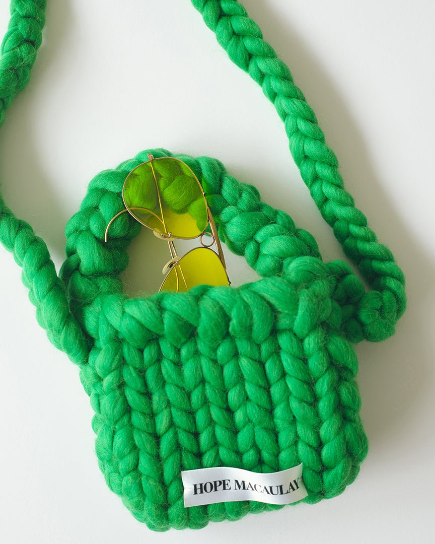 Green Colossal Knit Crossbody Bag - HEO