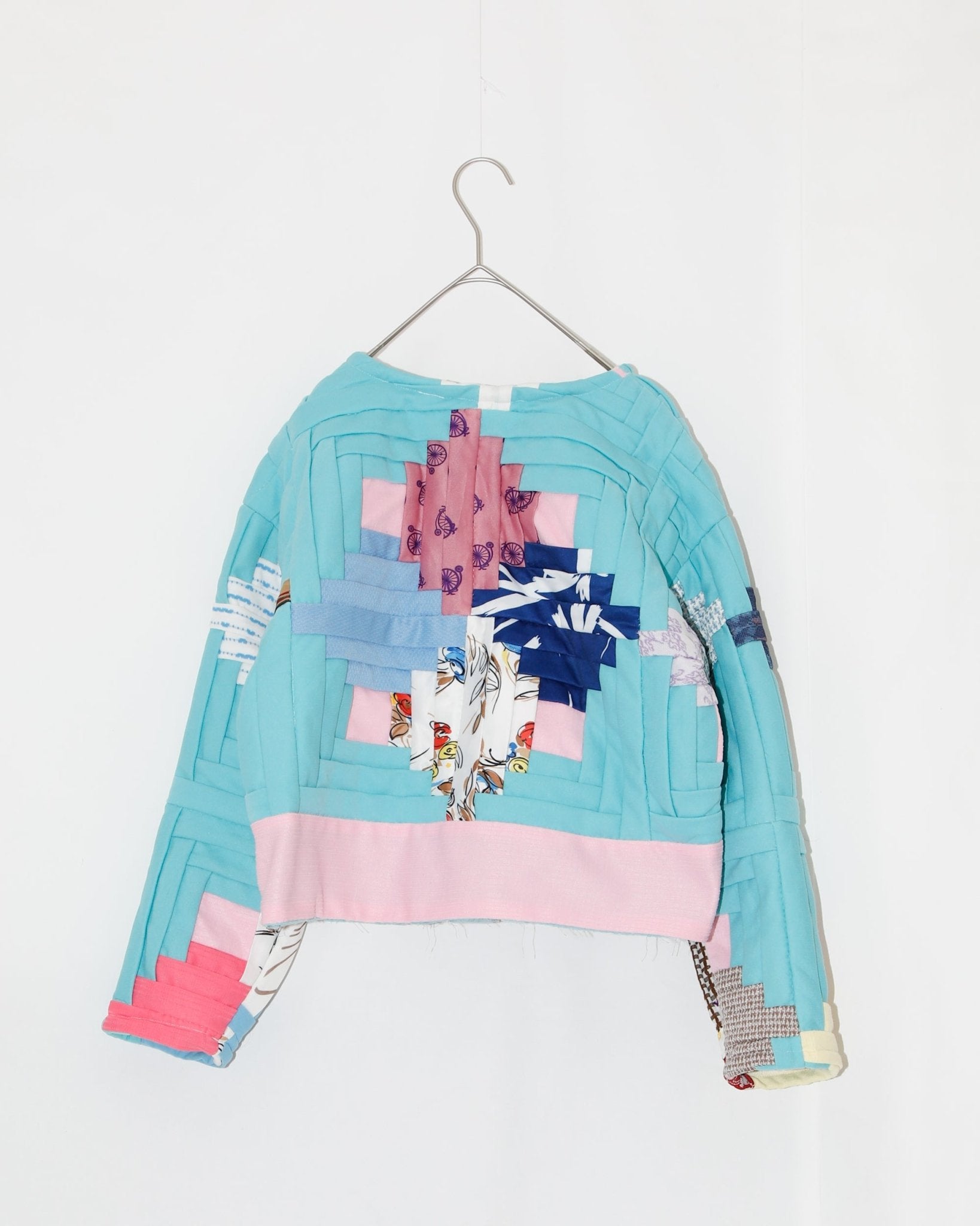 poly log cabin cropped sweatshirt - HEO