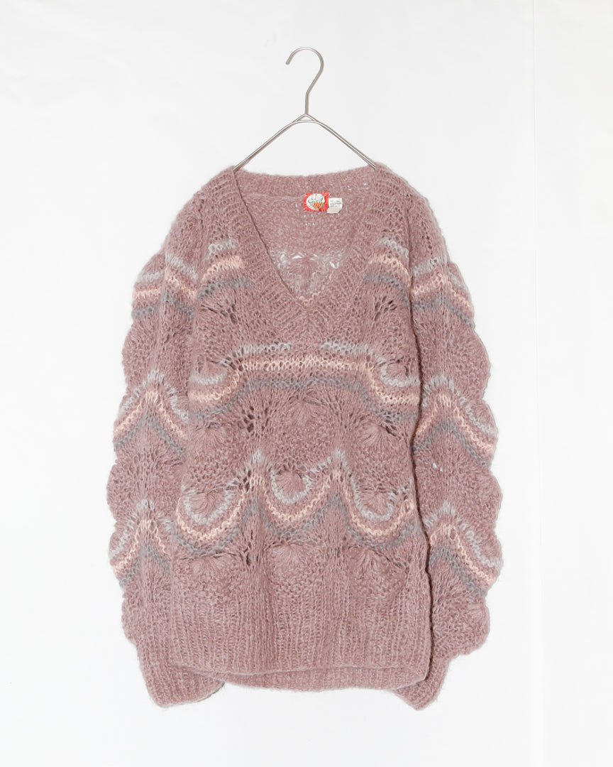 Shell Knitting Loose Sleeve Knit - HEO tokyo vintage