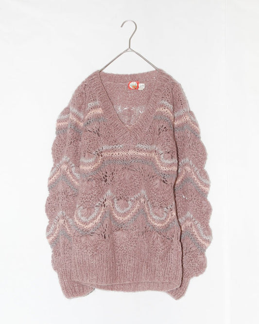 Shell Knitting Loose Sleeve Knit - HEO tokyo vintage