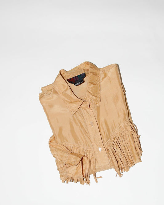 silk fringe blouse - HEO tokyo vintage