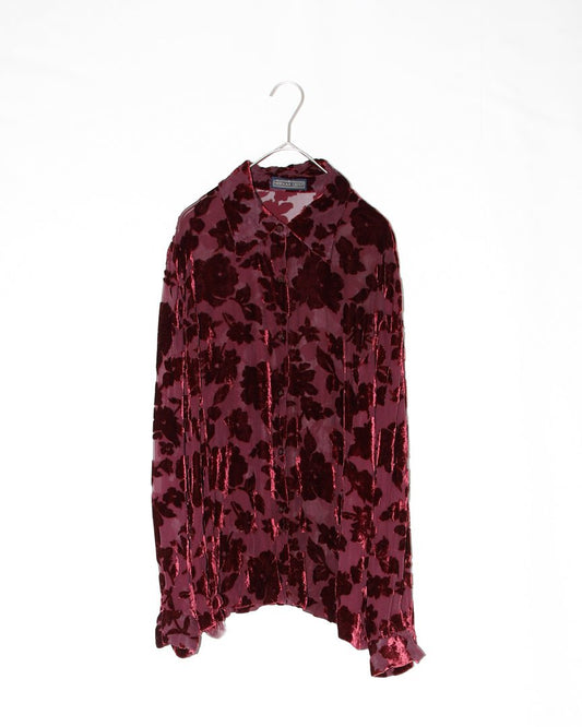 velour silk blouse - HEO tokyo vintage