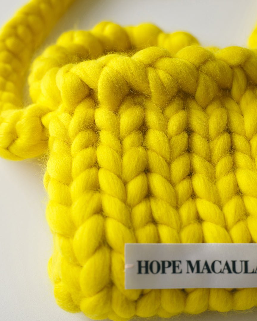 Yellow Colossal Knit Crossbody Bag - HEO
