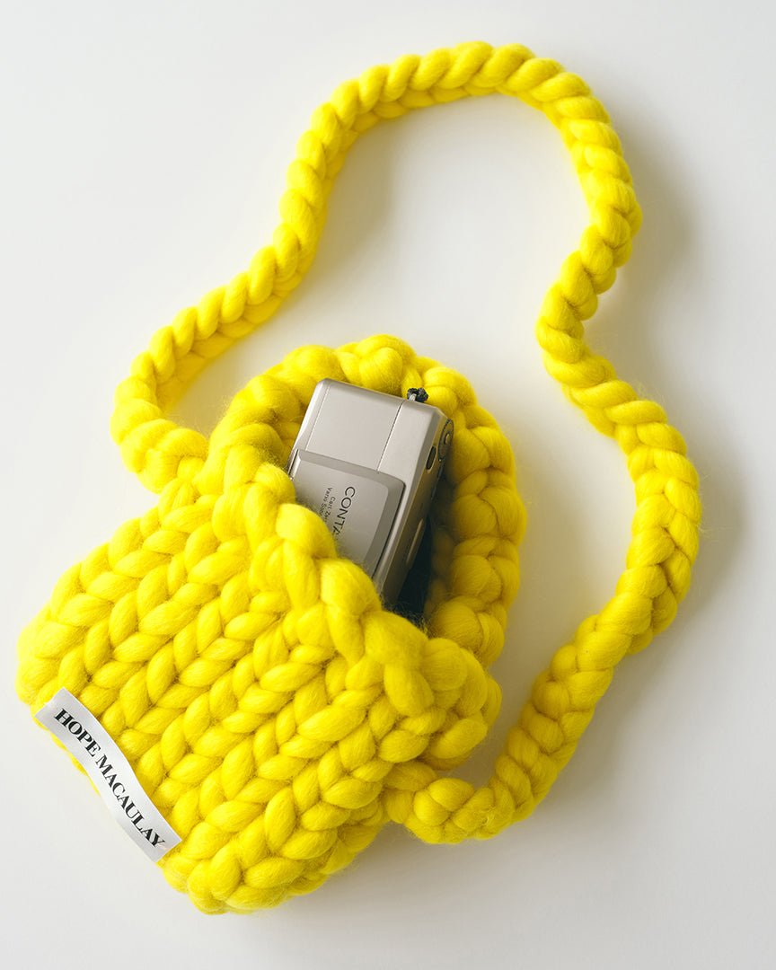 Yellow Colossal Knit Crossbody Bag - HEO